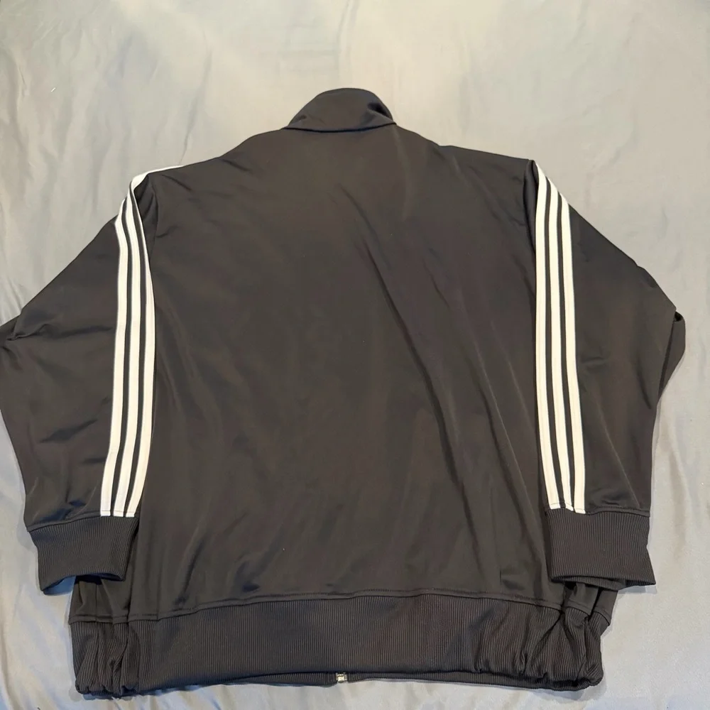 Y2K Adidas Track Jacket Men Black Trefoil Full Zip Warmup-‎ SEE DESCRIPTION!